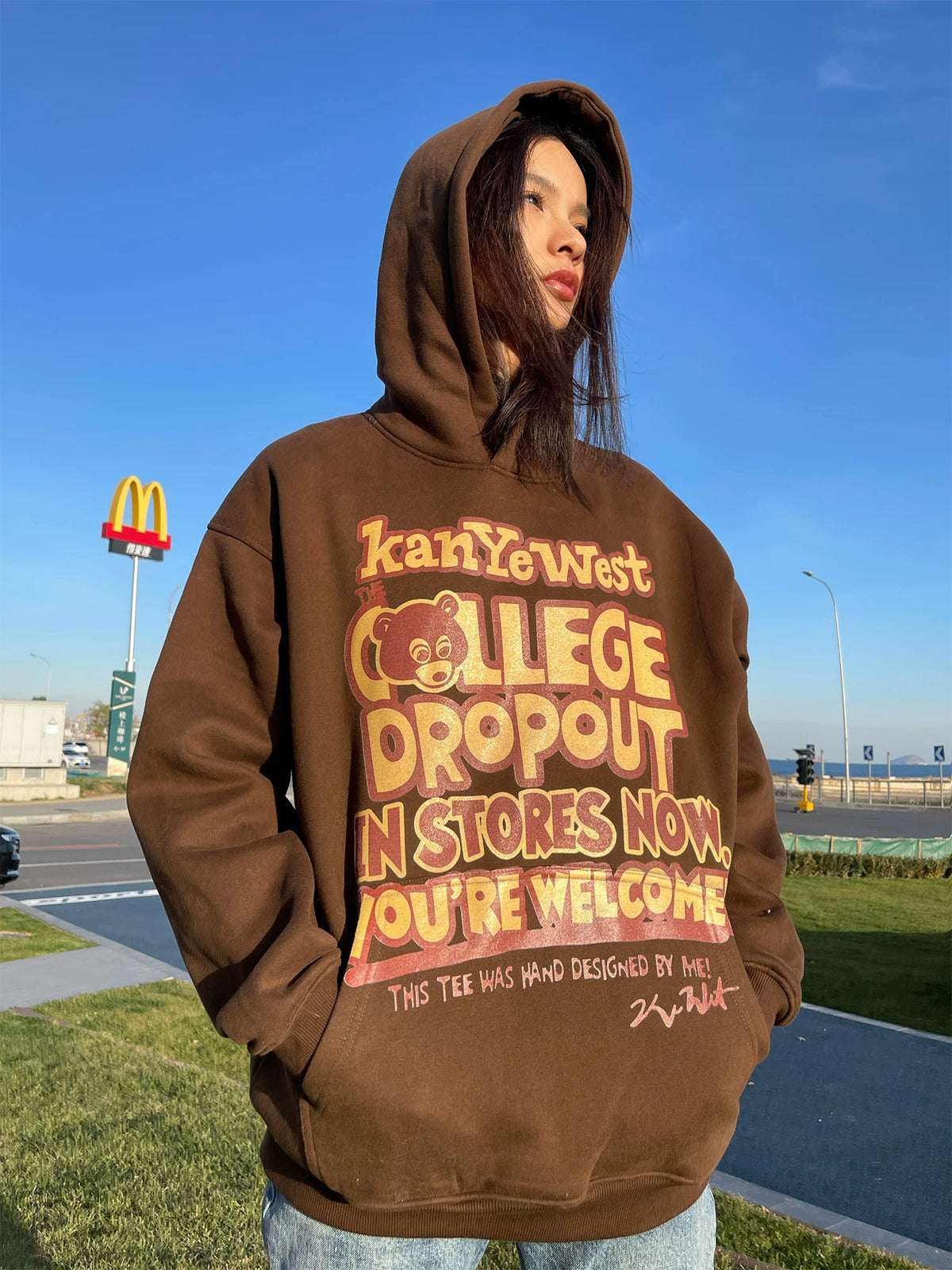 Unisex Dropout Bear Heavyweight Fleece Pullover Hoodie