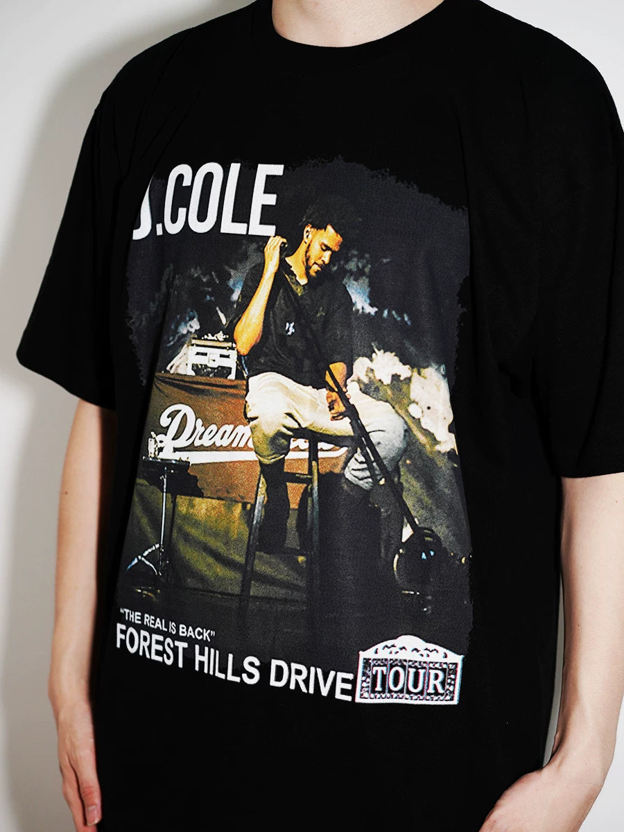 Unisex J. Cole Album Cover Hip Hop Vintage Cotton T-Shirt