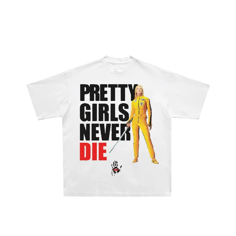 Unisex Kill Bill Heavyweight Cotton Vintage Graphic T-Shirt