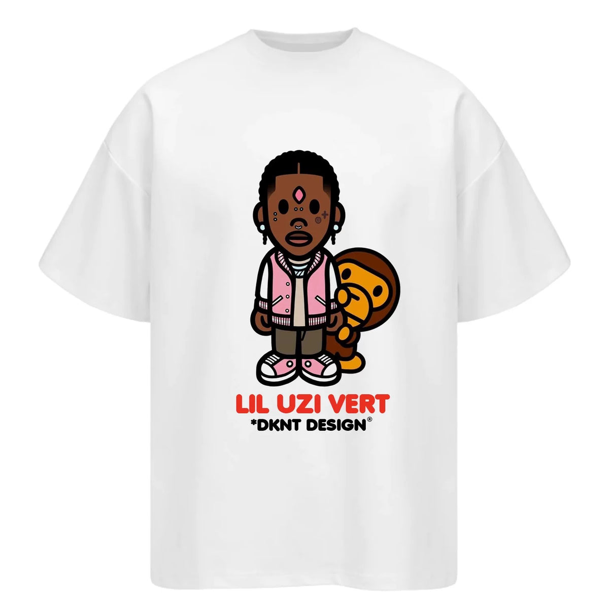 Unisex Rapper Cartoon Graphic Pure Cotton T-Shirt