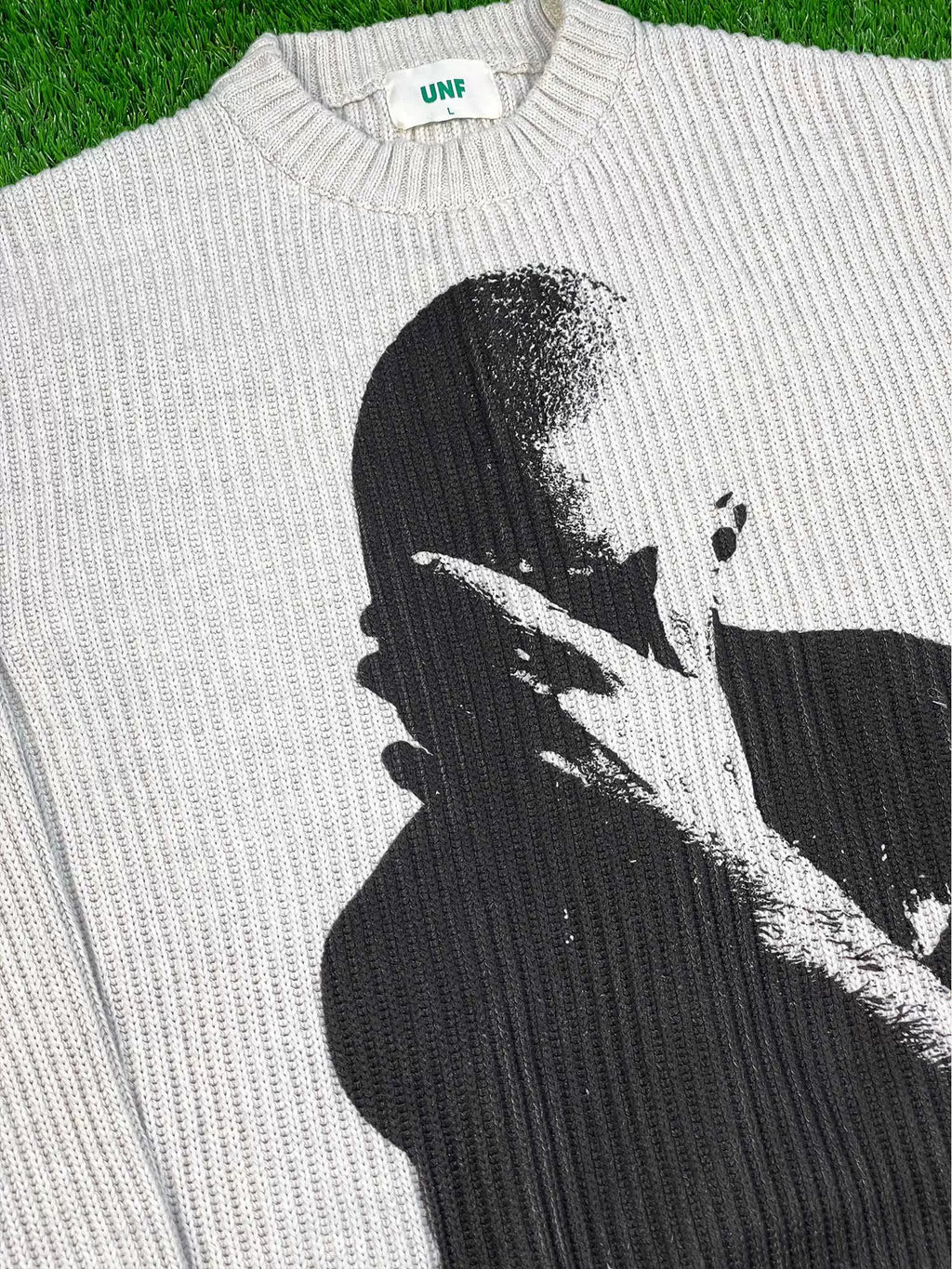 Unisex Frank Ocean Portrait Heavyweight Knitted Retro Sweater