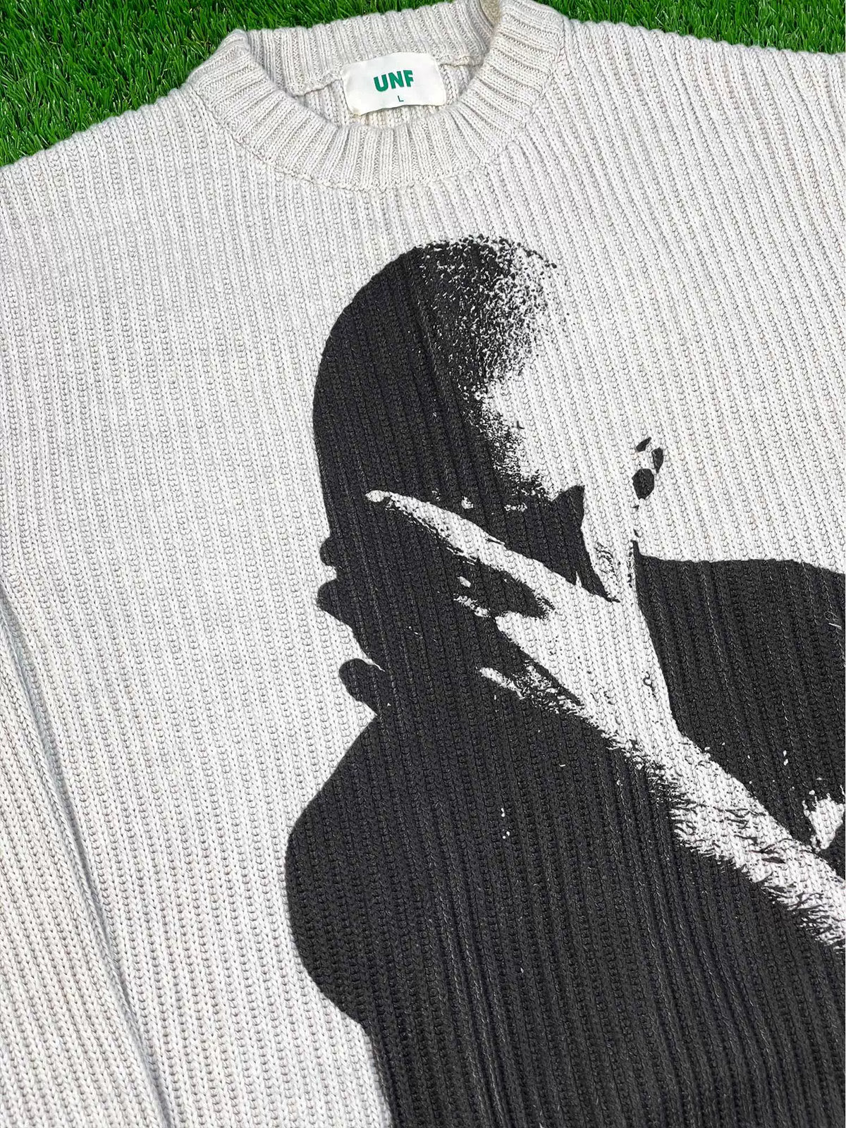Unisex Frank Ocean Portrait Heavyweight Knitted Retro Sweater