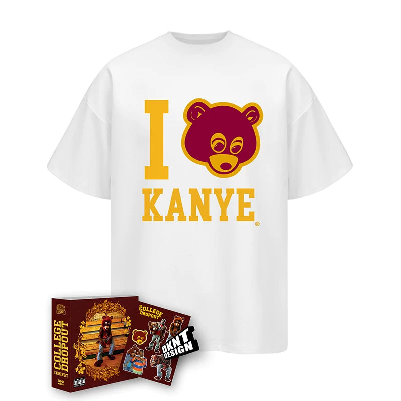 Unisex Ye Dropout Bear Graduation Cotton T-Shirt