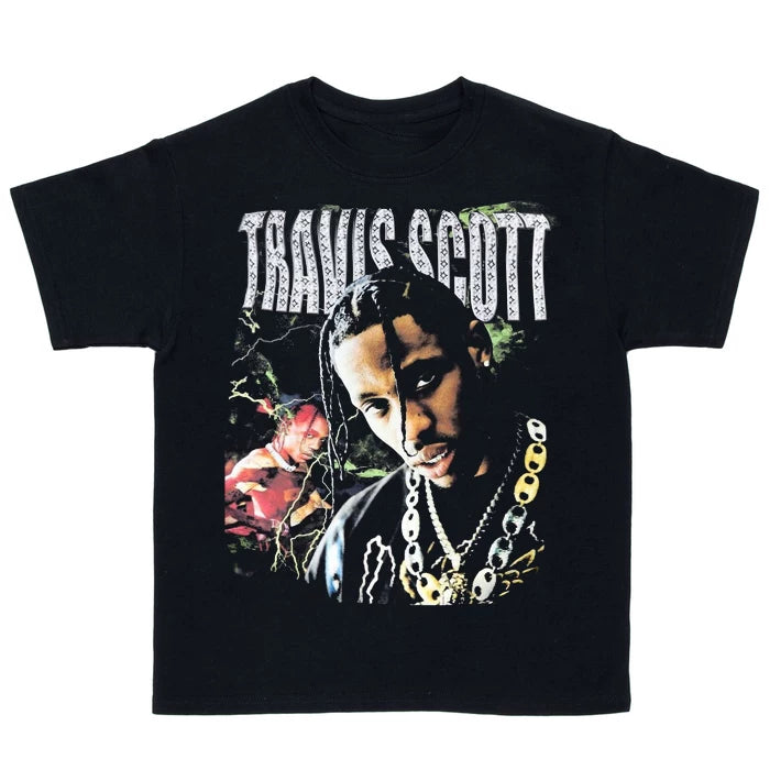Unisex Travis Scott Hip Hop Vintage Cotton T-Shirt