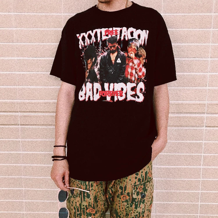 Unisex Hip Hop Vintage Heavyweight Cotton T-Shirt