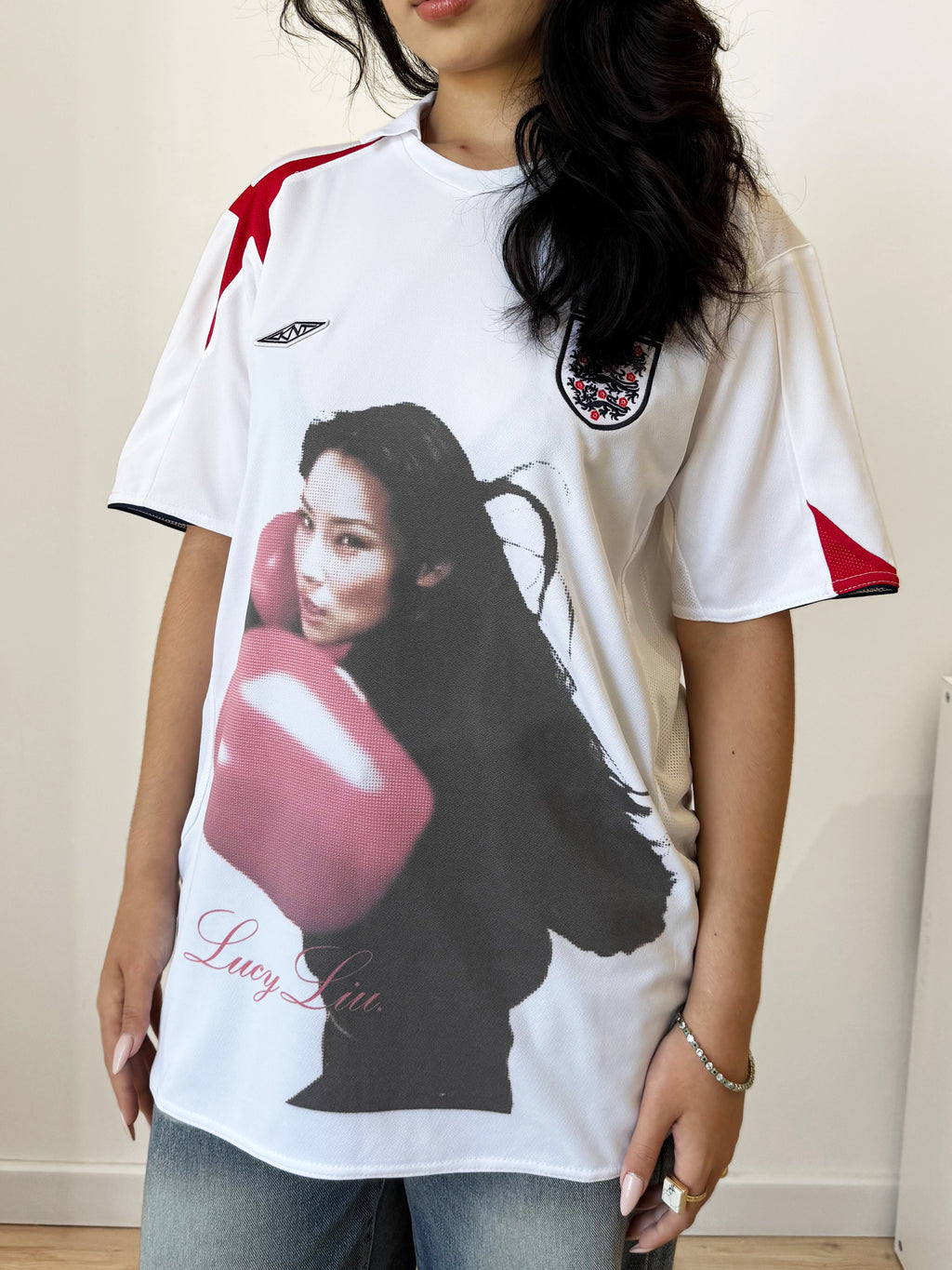 Unisex Lucy Liu Portrait Retro Blokecore Jersey