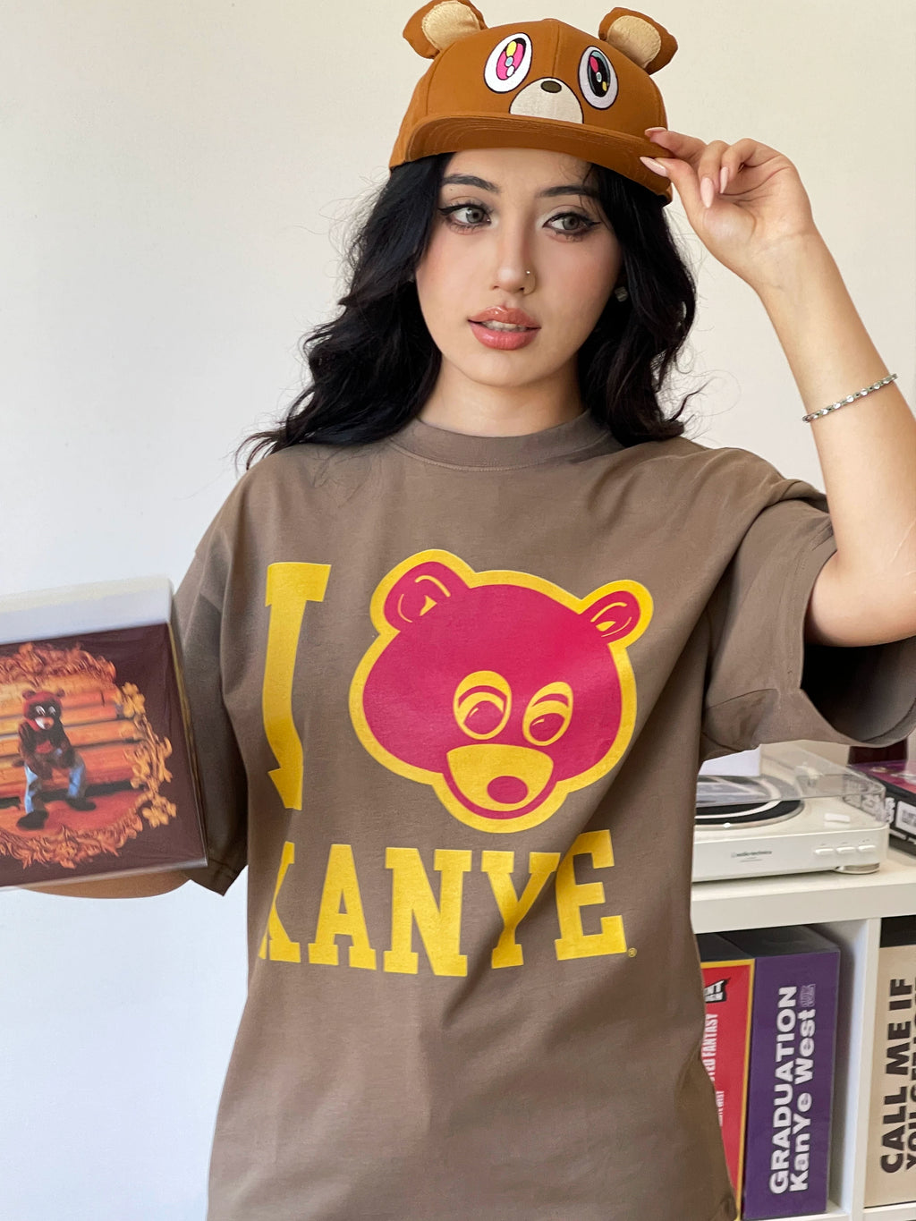 Unisex Ye Dropout Bear Graduation Cotton T-Shirt