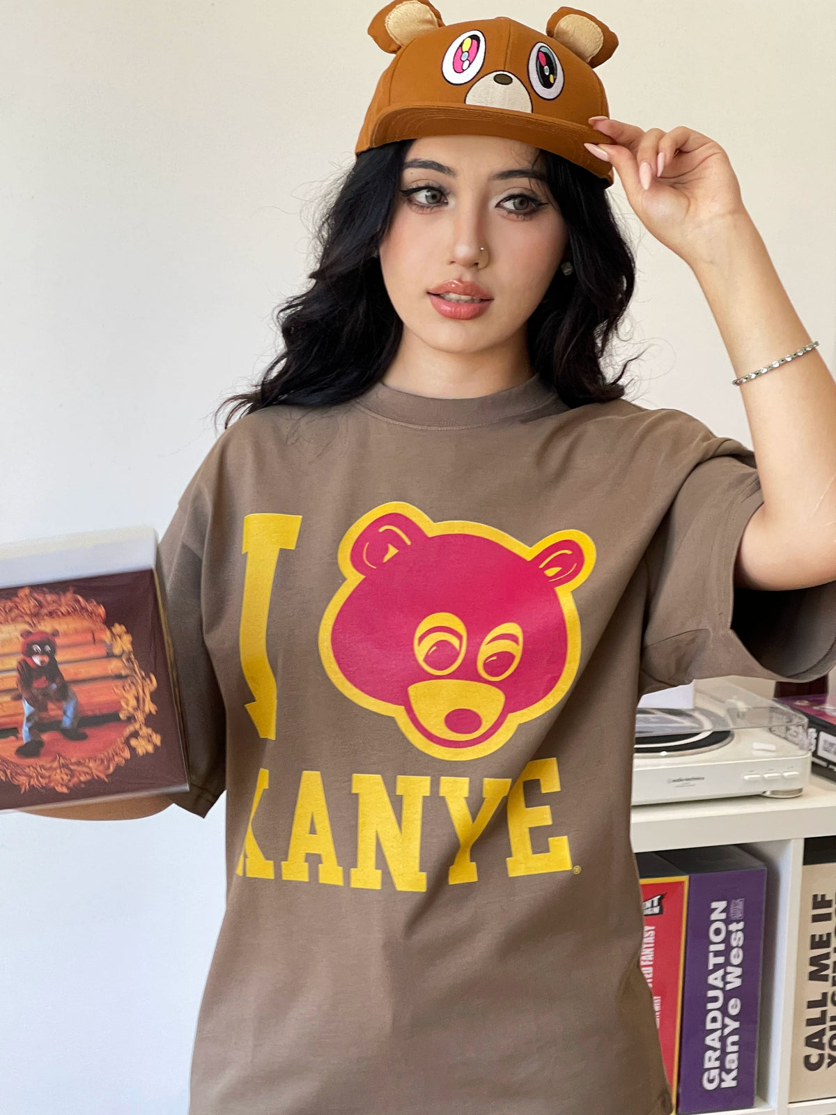 Unisex Ye Dropout Bear Graduation Cotton T-Shirt