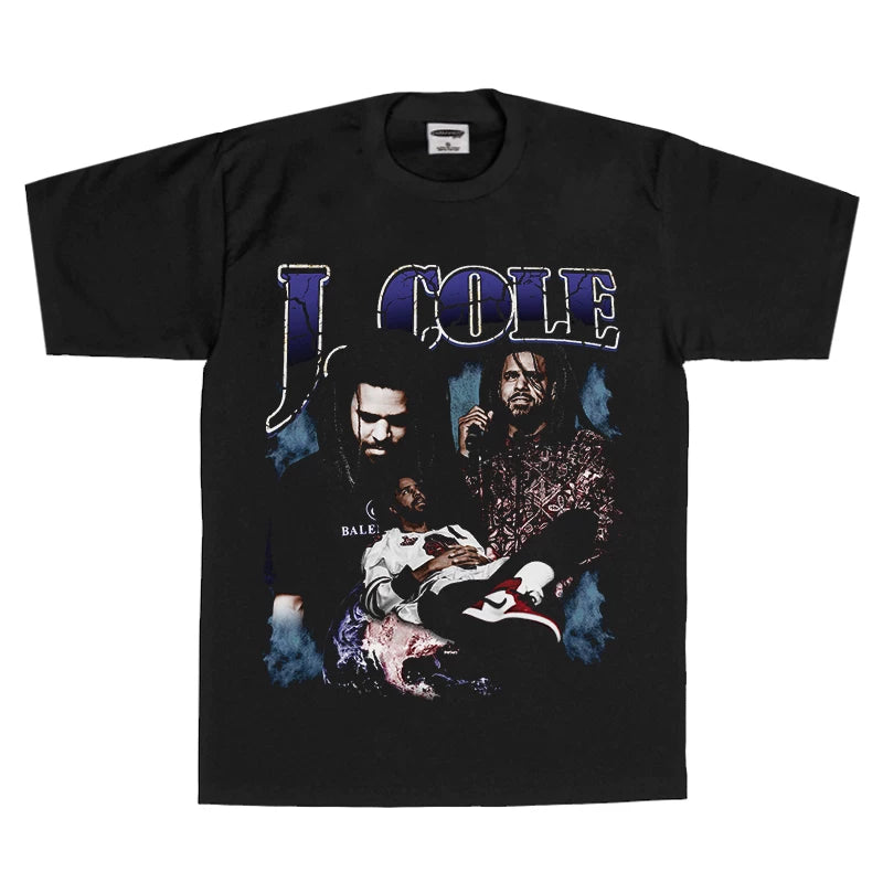 Unisex J. Cole Album Cover Hip Hop Vintage Cotton T-Shirt