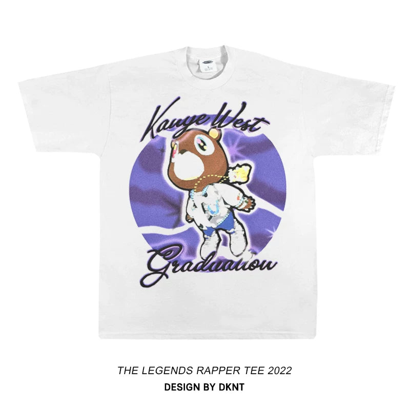 Unisex Kanye West Dropout Bear Hip Hop Vintage Cotton T-Shirt