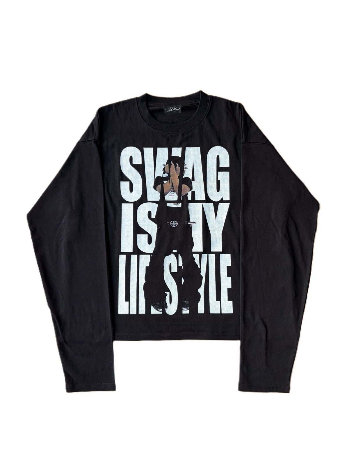 Unisex Y2K SWAG Slogan Boxy Cotton Long-Sleeve T-Shirt