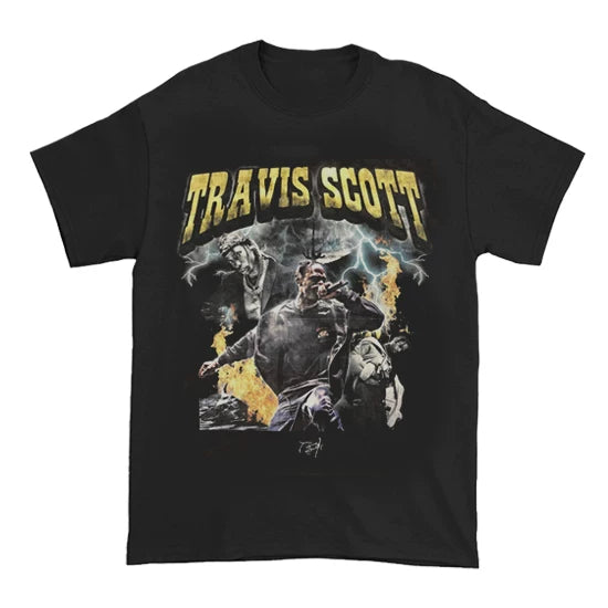 Unisex Travis Scott Hip Hop Vintage Cotton T-Shirt
