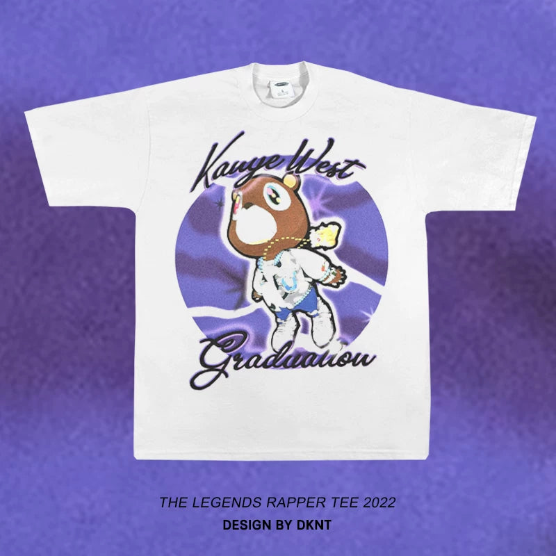 Unisex Kanye West Dropout Bear Hip Hop Vintage Cotton T-Shirt