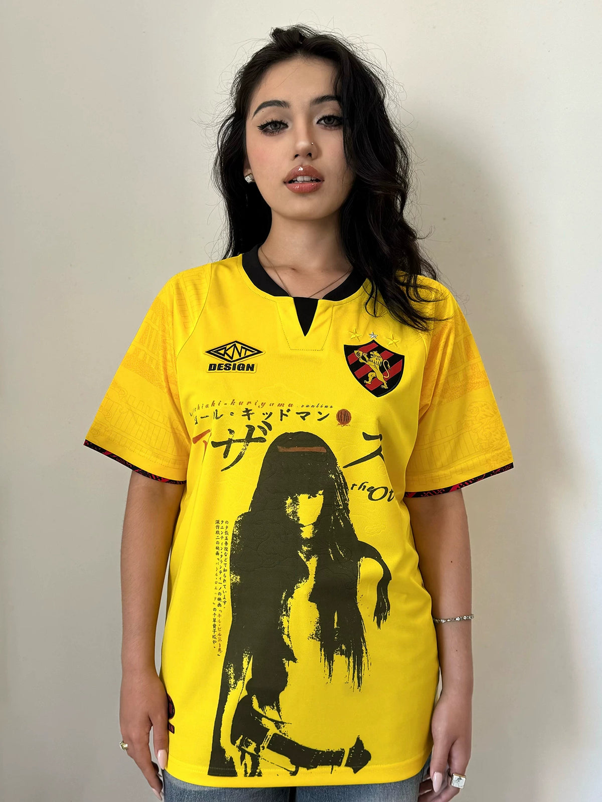 Unisex Hip-Hop Football Jersey Short-Sleeve T-Shirt Yellow