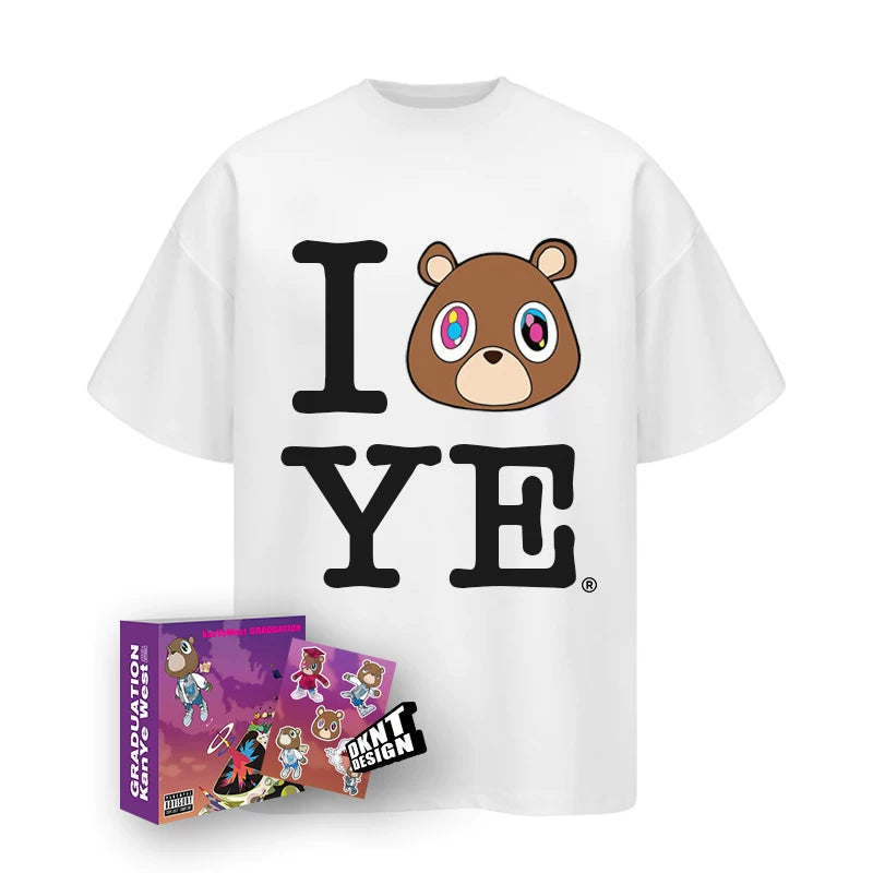 Unisex Ye Dropout Bear Graduation Cotton T-Shirt