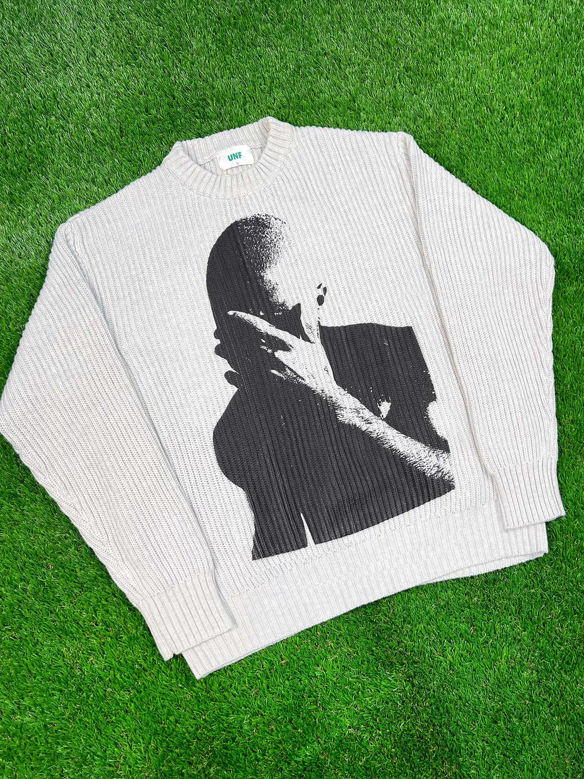 Unisex Frank Ocean Portrait Heavyweight Knitted Retro Sweater