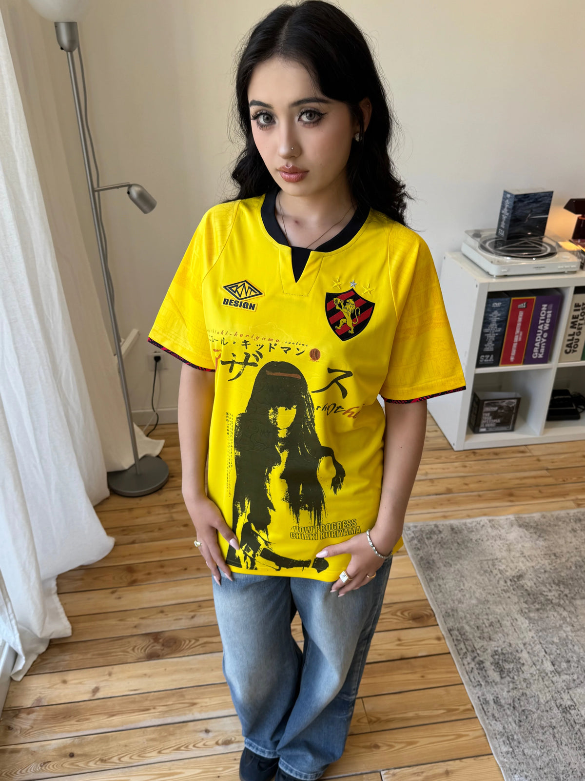 Unisex Hip-Hop Football Jersey Short-Sleeve T-Shirt Yellow