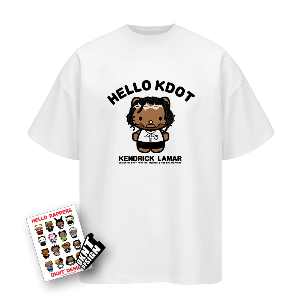Unisex Kitty Rapper Cartoon American Streetwear Heavyweight T-Shirt