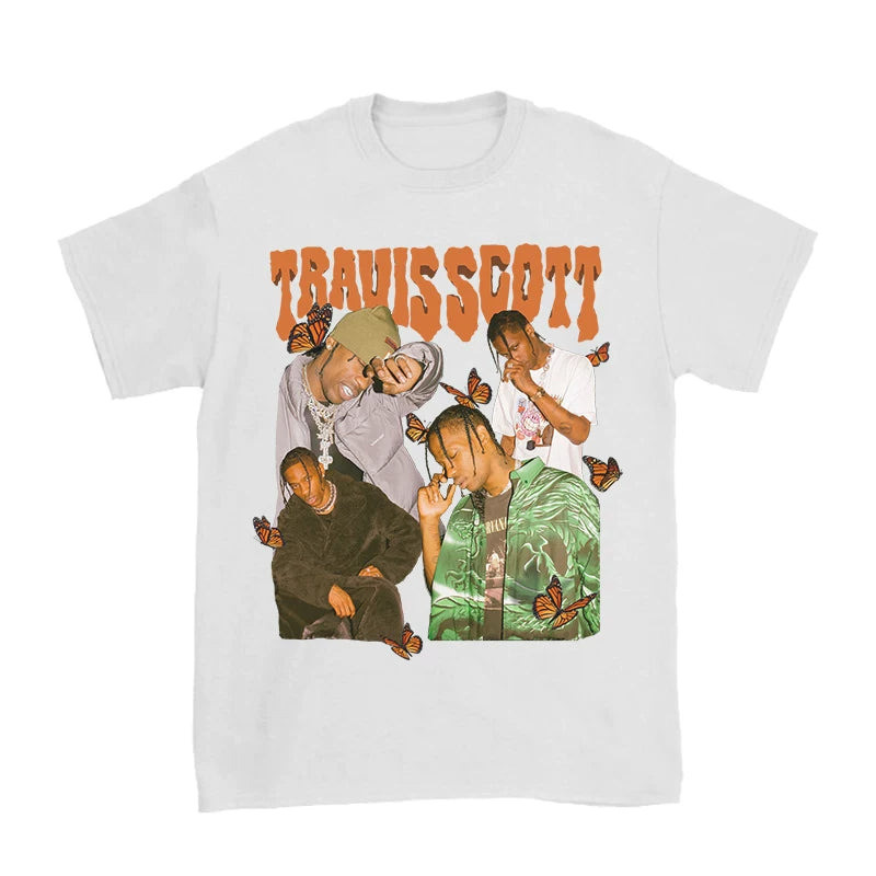 Unisex Travis Scott Hip Hop Vintage Cotton T-Shirt