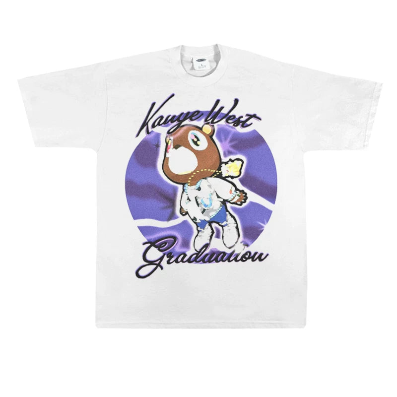 Unisex Kanye West Dropout Bear Hip Hop Vintage Cotton T-Shirt