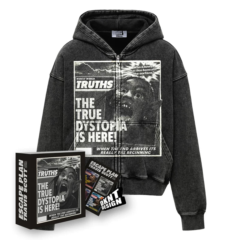 Unisex ESCAPE PLAN Album Heavyweight Washed Fleece Hoodie