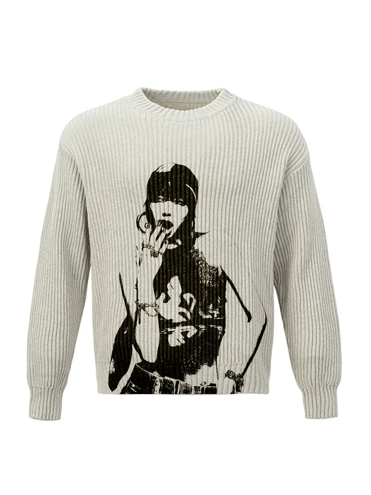 Unisex BLACKPINK Pure Cotton Knitted Retro Sweater