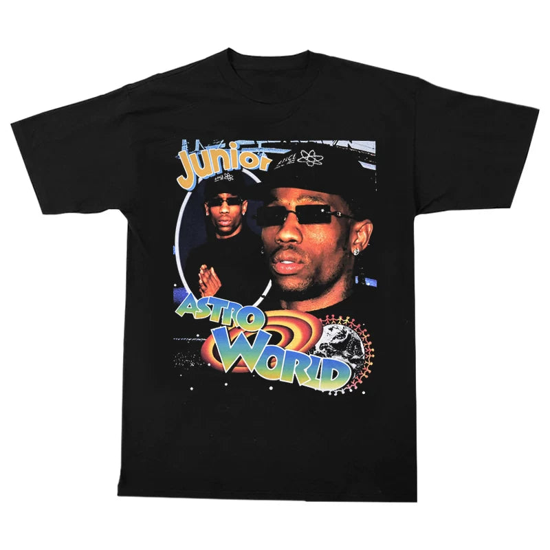 Unisex Travis Scott Hip Hop Vintage Cotton T-Shirt