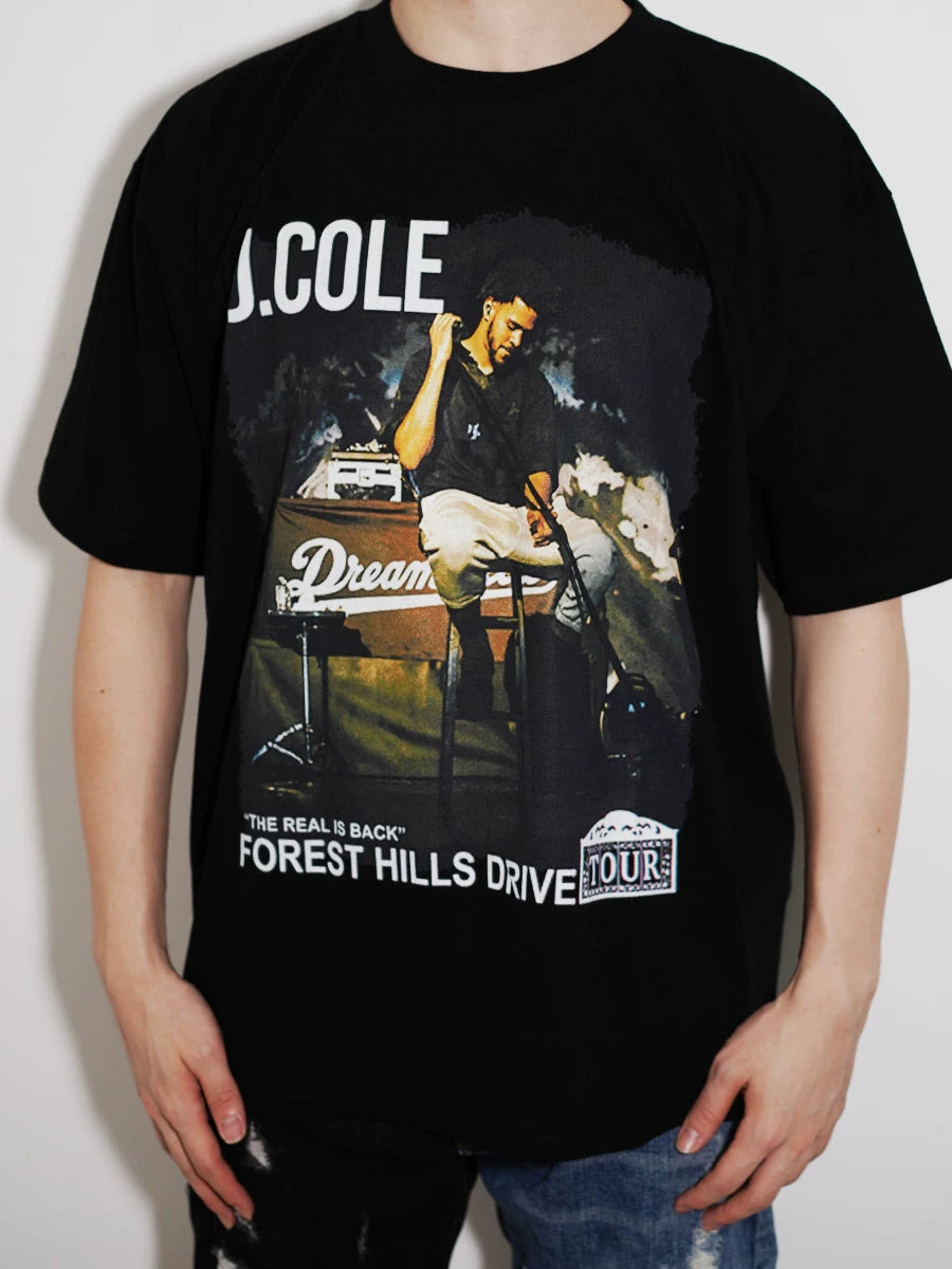 Unisex J. Cole Album Cover Hip Hop Vintage Cotton T-Shirt