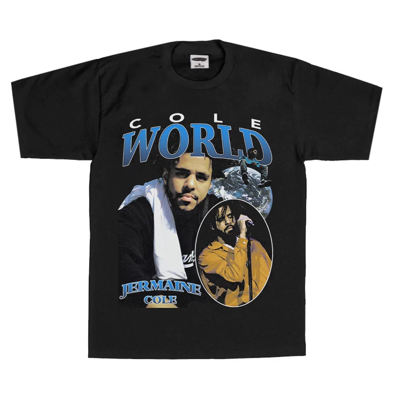 Unisex J. Cole Album Cover Hip Hop Vintage Cotton T-Shirt
