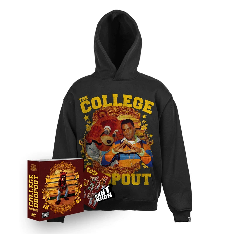 Unisex College Dropout Kanye Fleece Pullover Hoodie