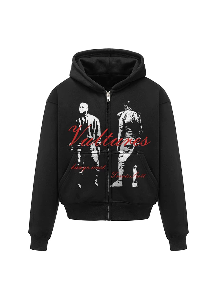 Unisex Vultures 2 Heavyweight Fleece Retro Hoodie