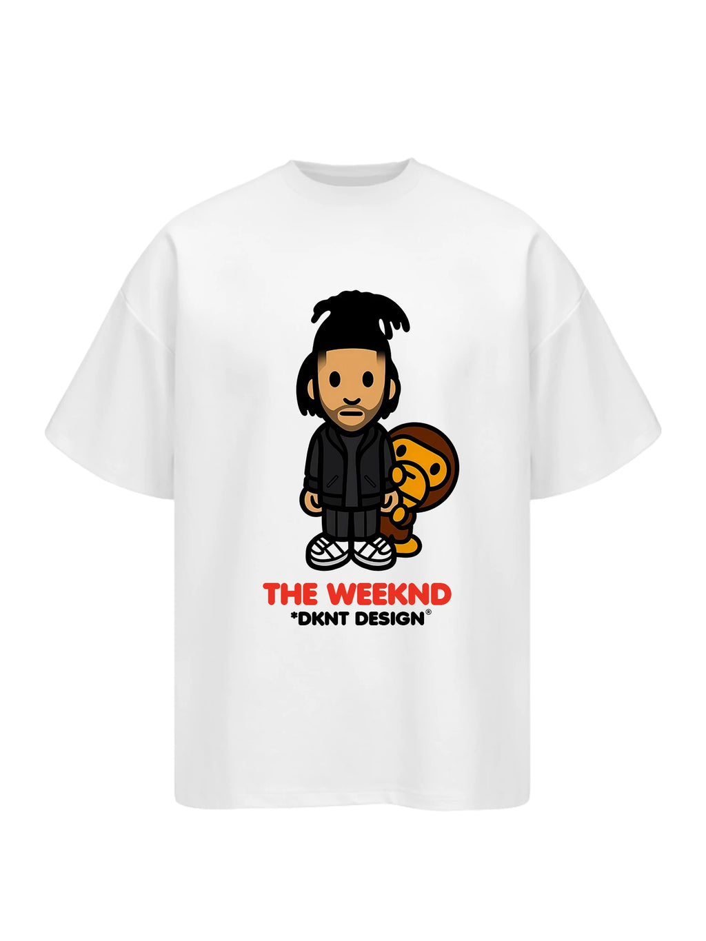 Unisex Rapper Cartoon Graphic Pure Cotton T-Shirt
