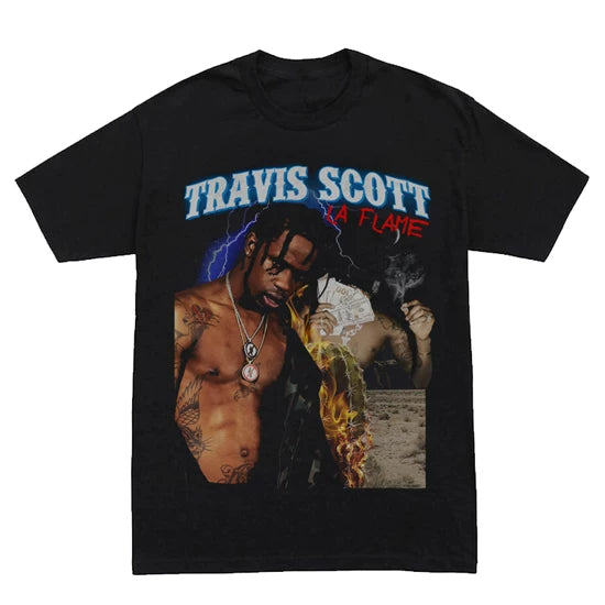 Unisex Travis Scott Hip Hop Vintage Cotton T-Shirt