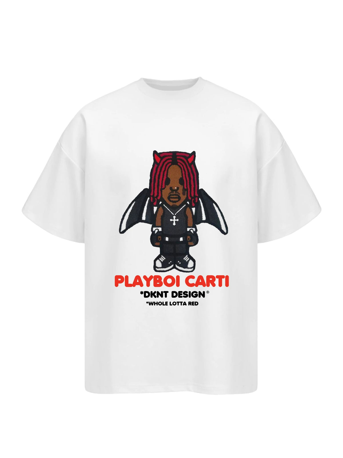 Unisex Rapper Cartoon Graphic Pure Cotton T-Shirt