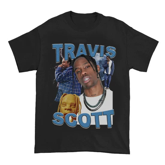 Unisex Travis Scott Hip Hop Vintage Cotton T-Shirt