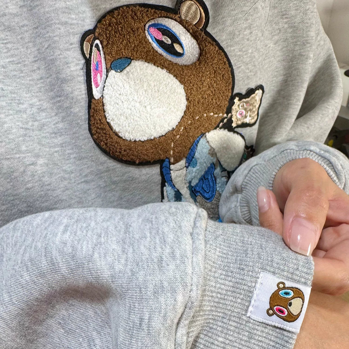Dropout Bear Graduation Towel Embroidered Fleece Hoodie