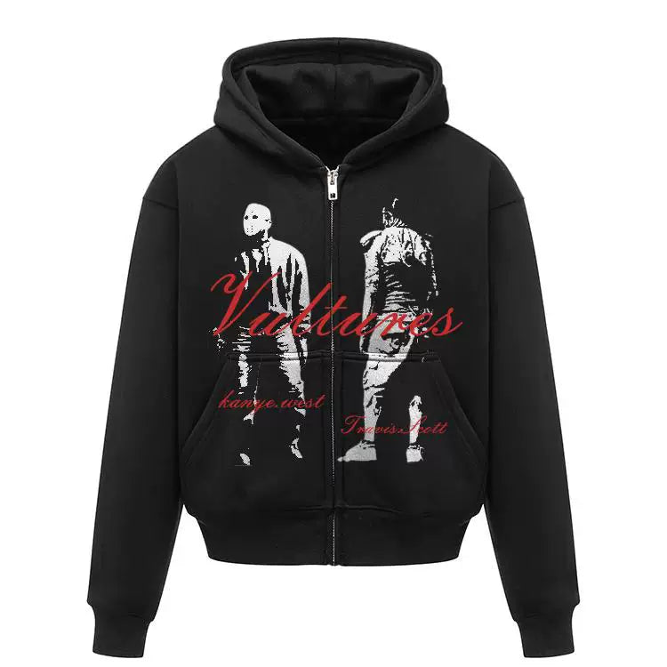 Unisex Vultures 2 Heavyweight Fleece Retro Hoodie