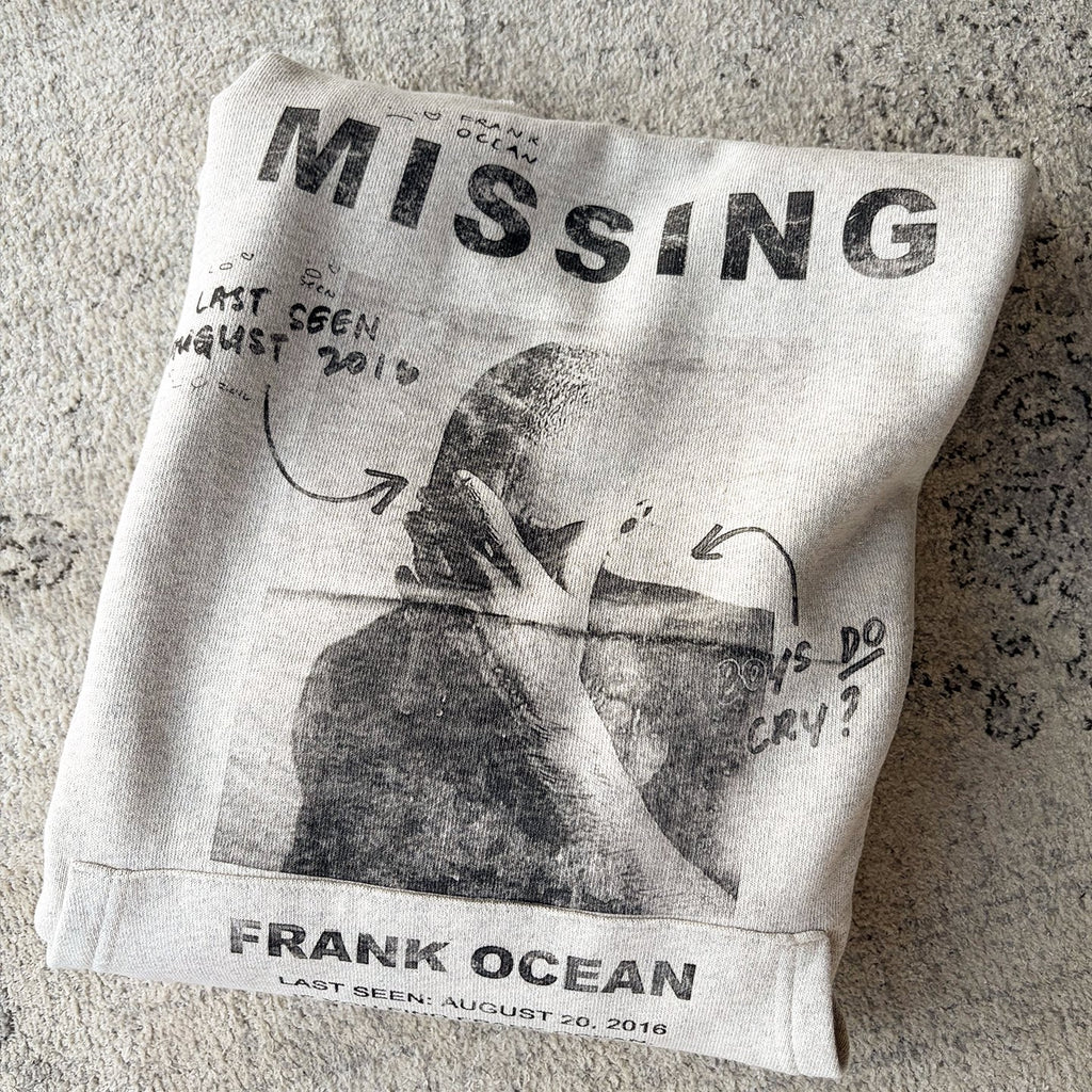 Unisex Frank Ocean Washed Distressed Fleece Pullover Hoodie