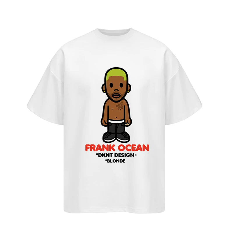 Unisex Rapper Cartoon Graphic Pure Cotton T-Shirt