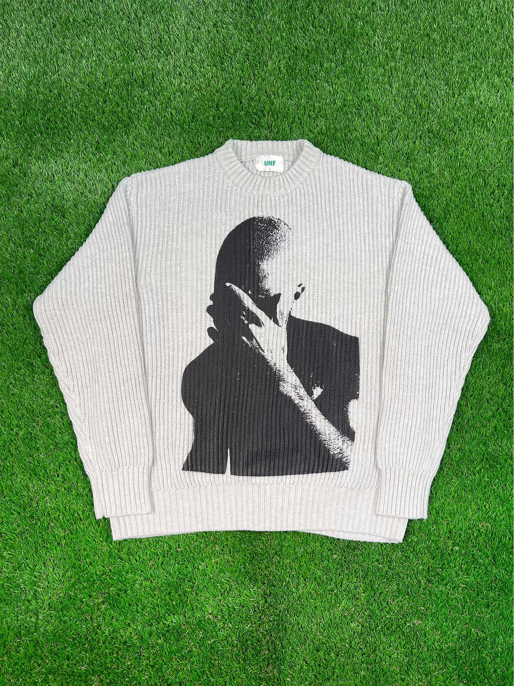 Unisex Frank Ocean Portrait Heavyweight Knitted Retro Sweater