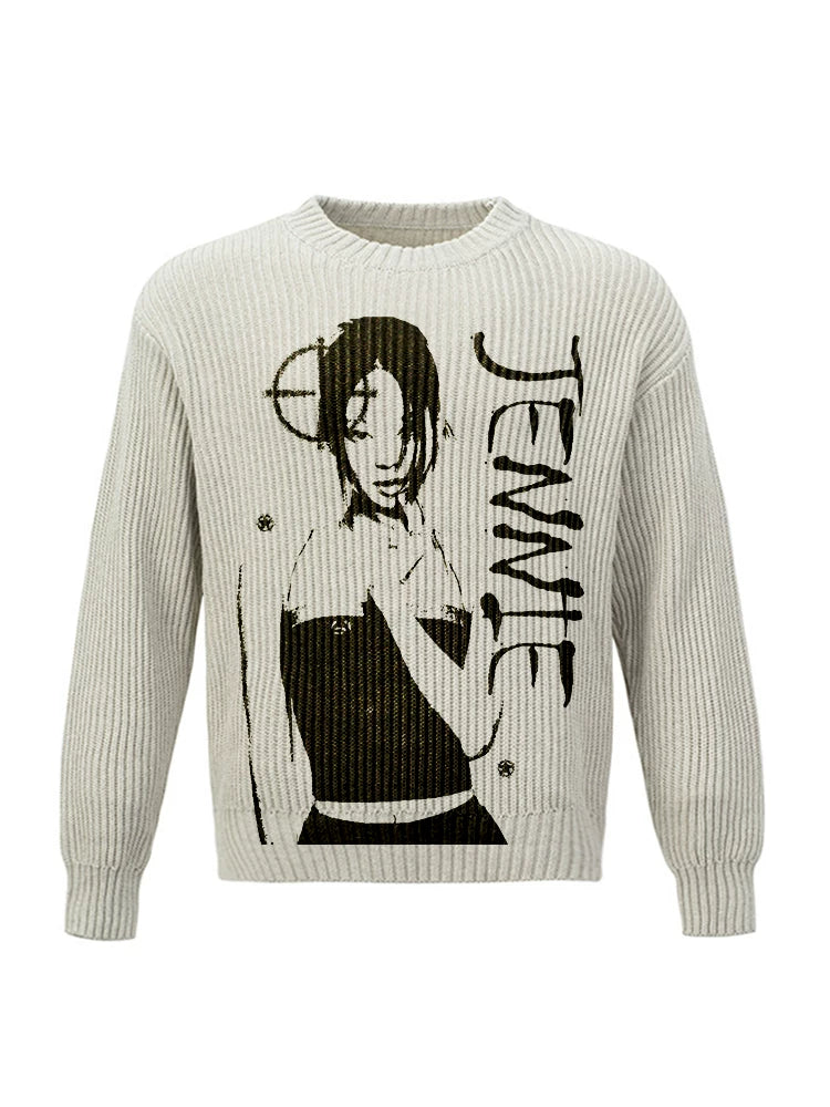 Unisex BLACKPINK Pure Cotton Knitted Retro Sweater