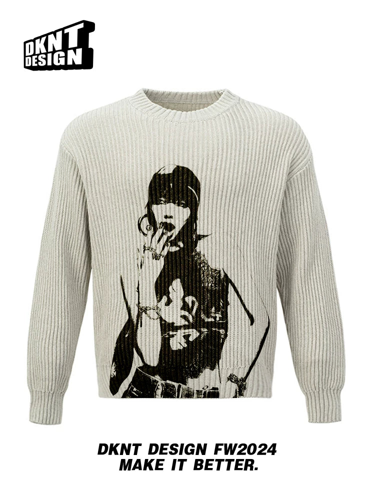 Unisex BLACKPINK Pure Cotton Knitted Retro Sweater