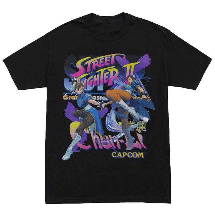 Unisex Chun-Li Retro Portrait Graphic Pure Cotton T-Shirt