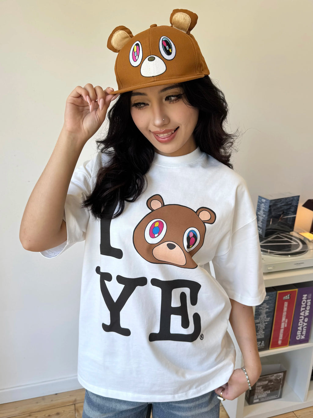 Unisex Ye Dropout Bear Graduation Cotton T-Shirt