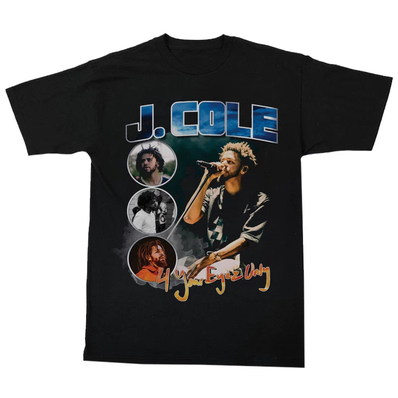 Unisex J. Cole Album Cover Hip Hop Vintage Cotton T-Shirt