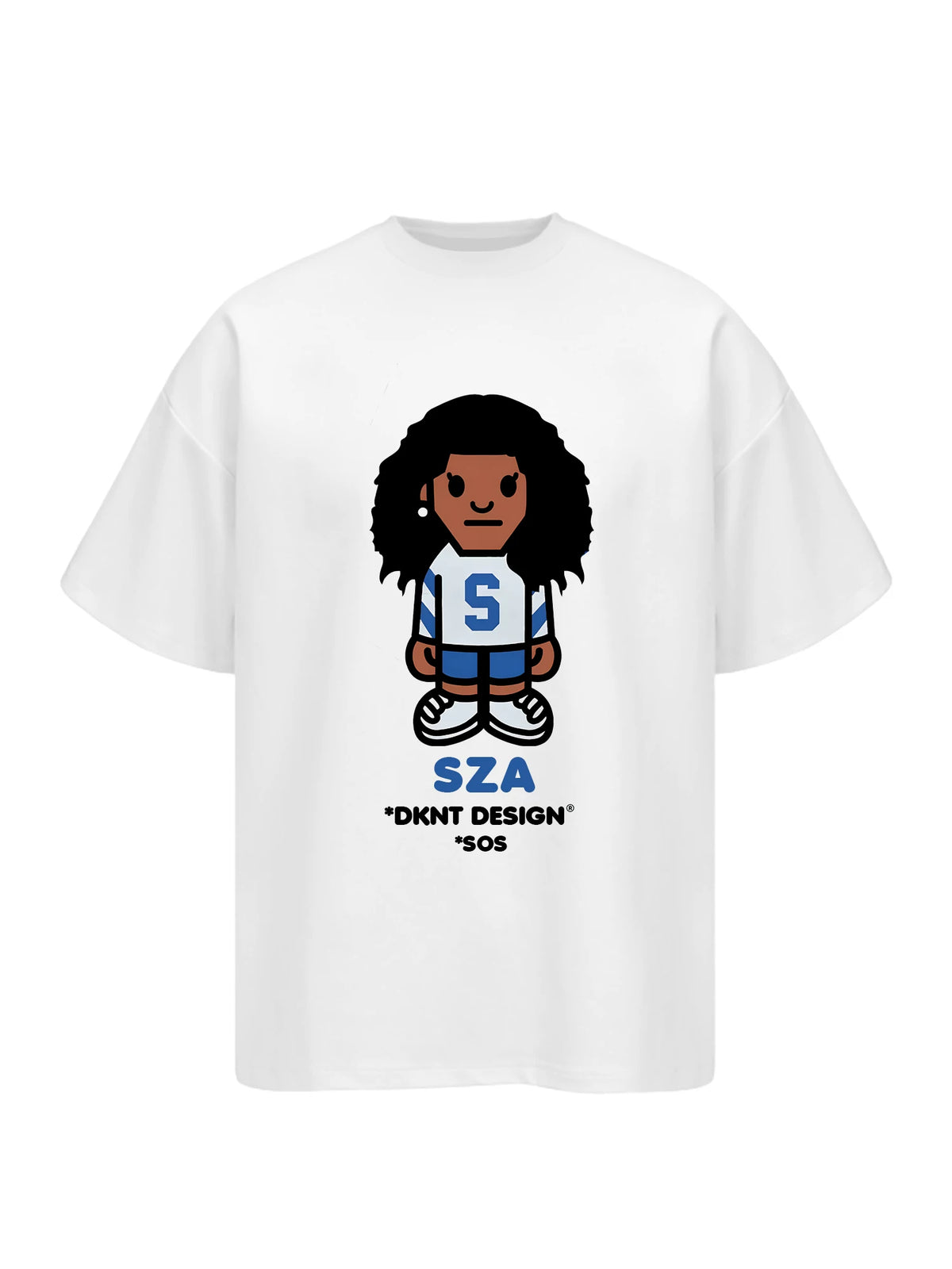 Unisex Rapper Cartoon Graphic Pure Cotton T-Shirt