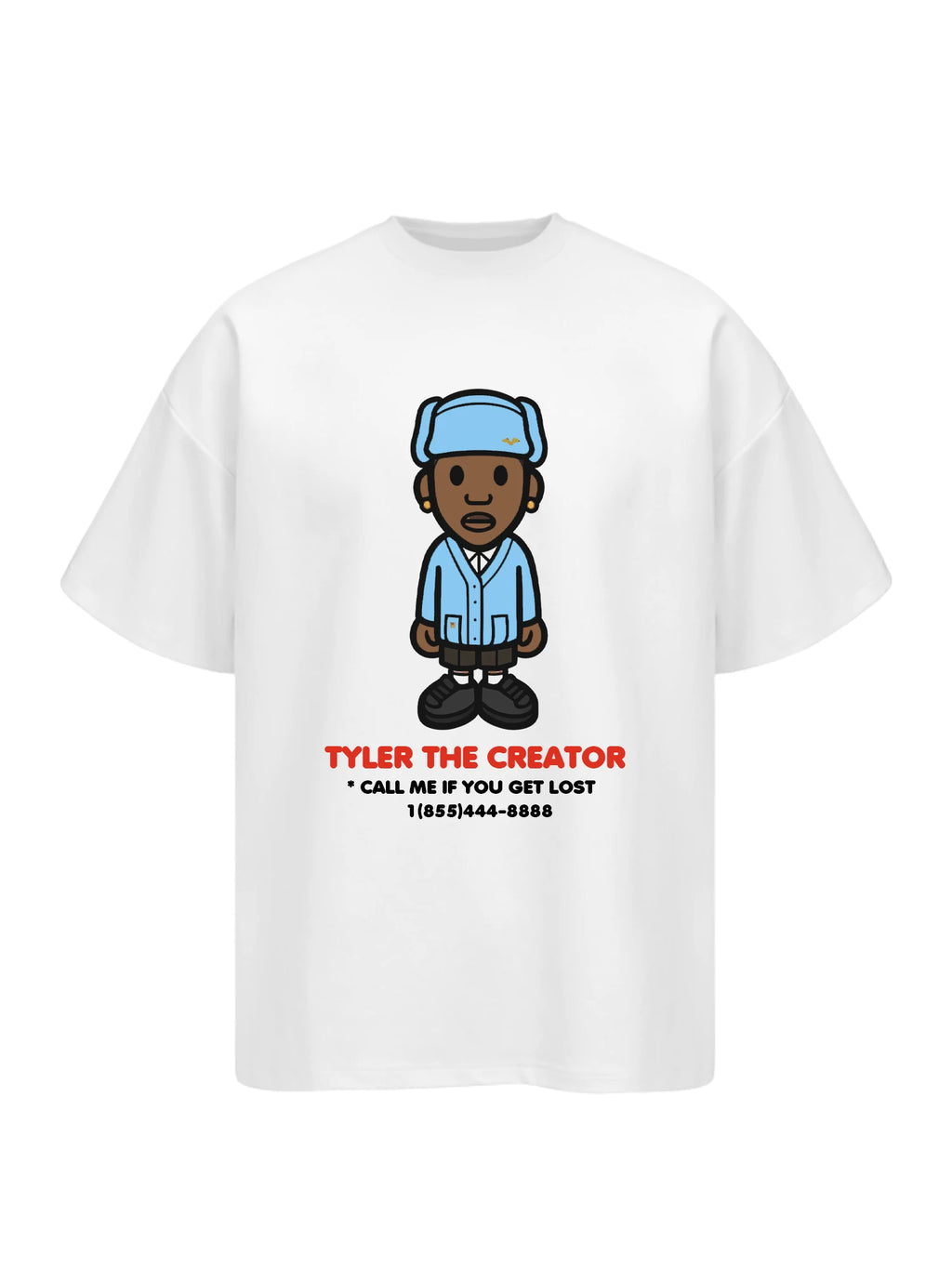 Unisex Rapper Cartoon Graphic Pure Cotton T-Shirt