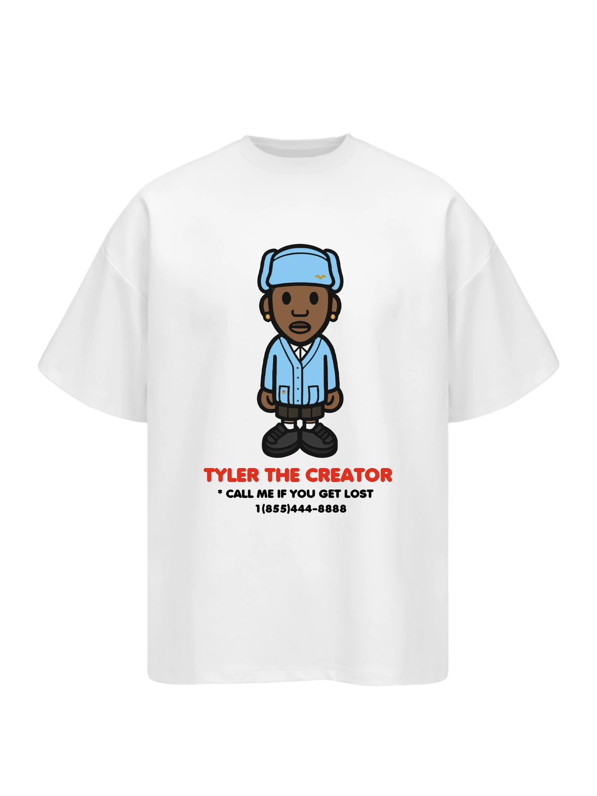Unisex Rapper Cartoon Graphic Pure Cotton T-Shirt
