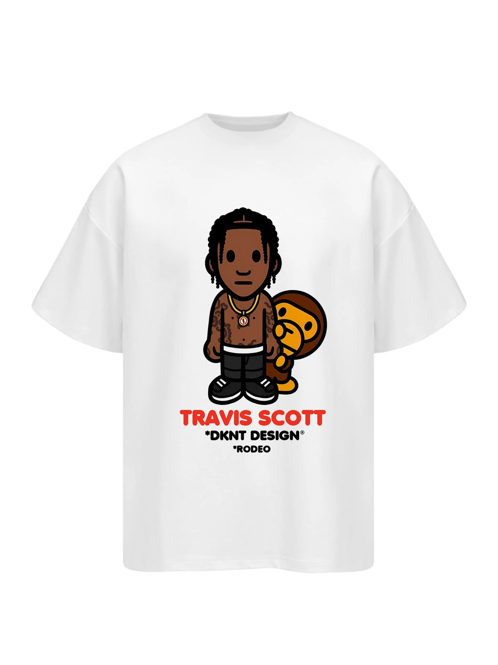 Unisex Rapper Cartoon Graphic Pure Cotton T-Shirt