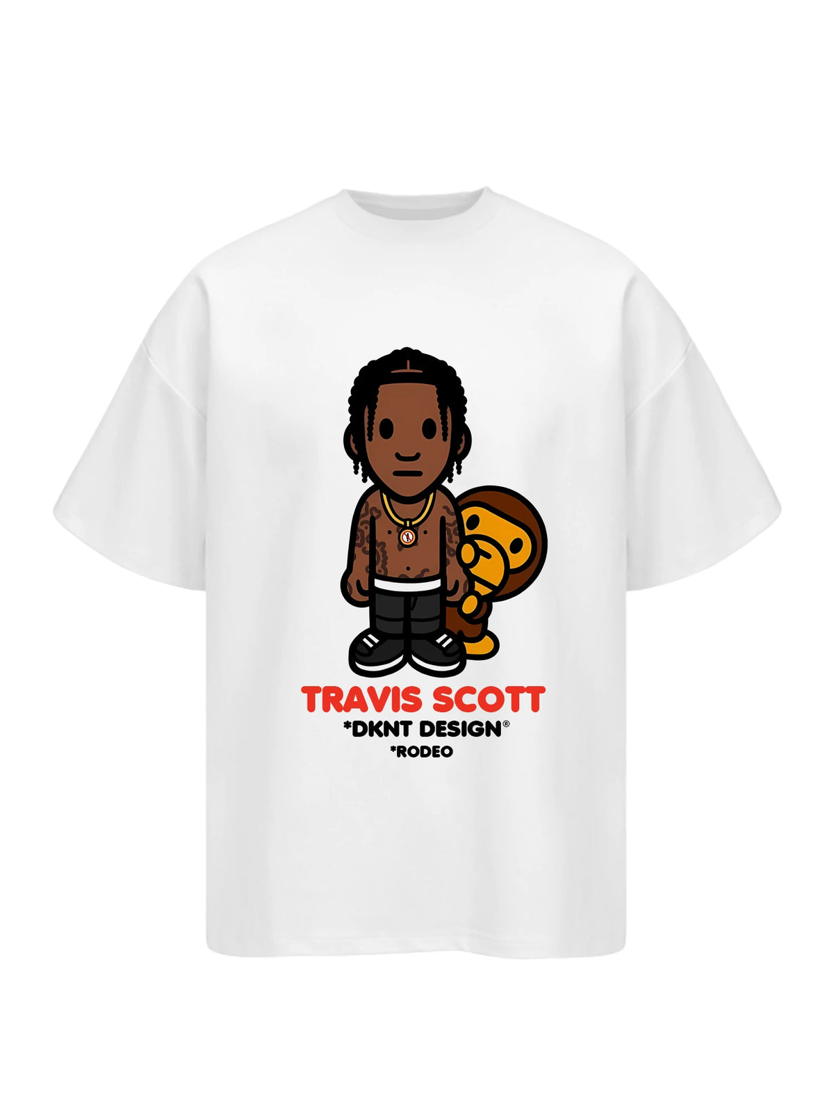 Unisex Rapper Cartoon Graphic Pure Cotton T-Shirt